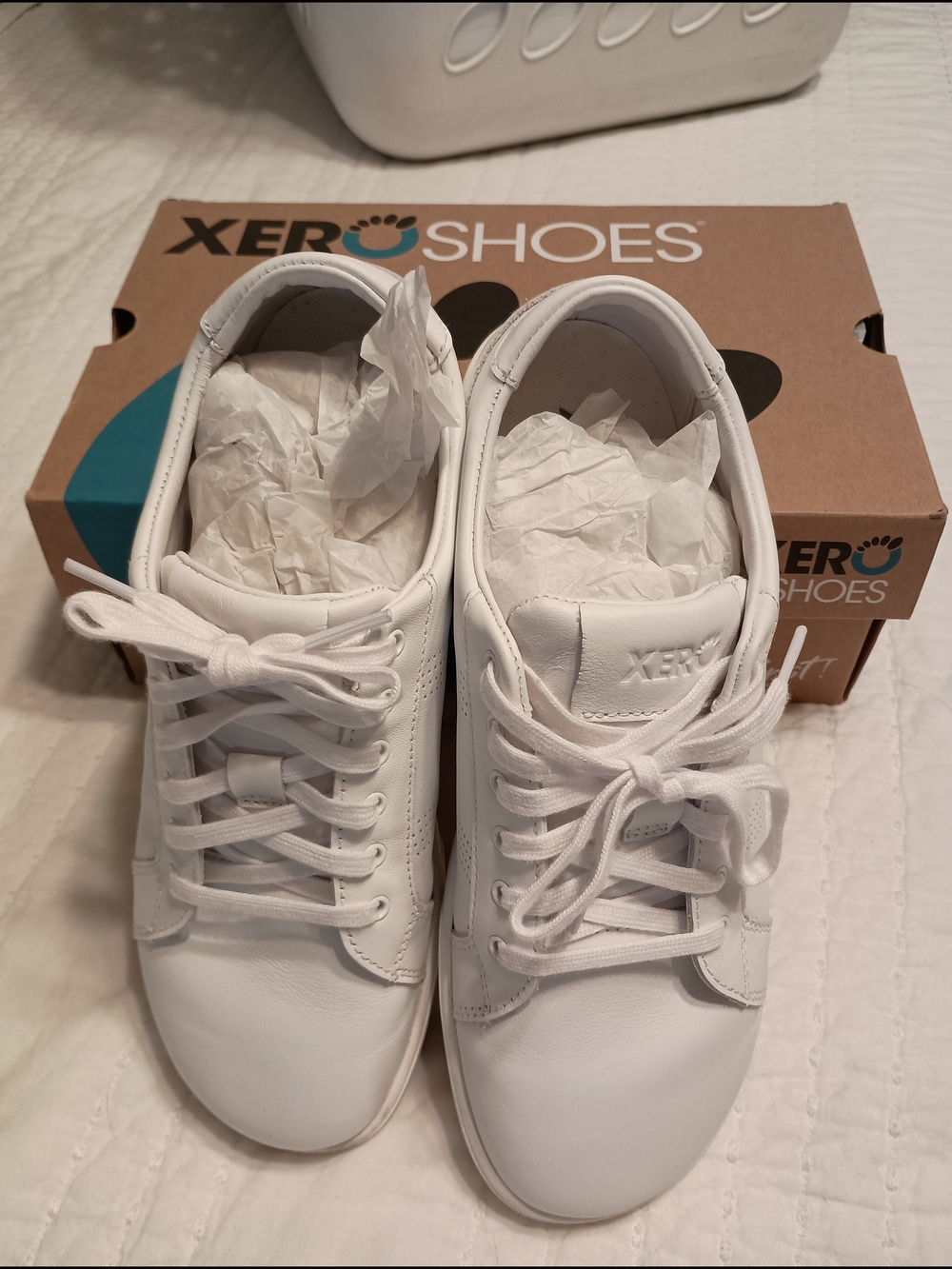 Xero Shoes Barefoot White Leather Sneakers